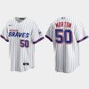 Superb Atlanta Braves #50 Charlie Morton White Men's Nike 2021 City Connect Replica MLB Jersey
