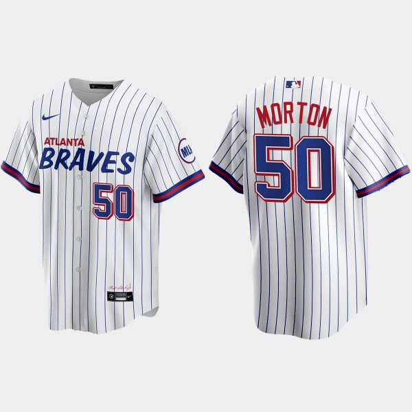 Superb Atlanta Braves #50 Charlie Morton White Men's Nike 2021 City Connect Replica MLB Jersey
