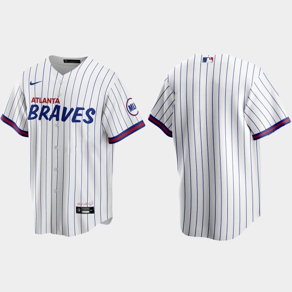 Superb Atlanta Braves Blank White Men's Nike 2021 City Connect Replica MLB Jersey