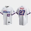 Delightful Atlanta Braves #27 Austin Riley White Men's Nike 2021 City Connect Replica MLB Jersey