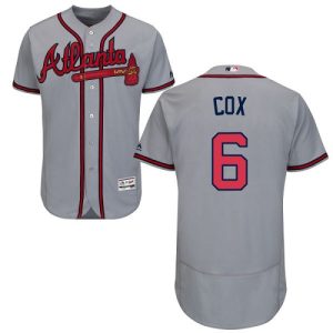 Superb Braves #6 Bobby Cox Grey Flexbase Authentic Collection Stitched MLB Jersey