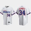 Amazing Atlanta Braves #34 Abraham Almonte White Men's Nike 2021 City Connect Replica MLB Jersey