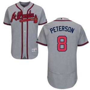 Exceptional Braves #8 Jace Peterson Grey Flexbase Authentic Collection Stitched MLB Jersey