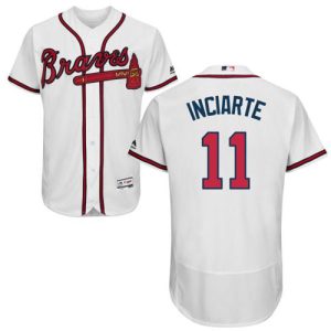 Stunning Braves #11 Ender Inciarte White Flexbase Authentic Collection Stitched MLB Jersey