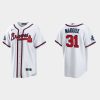 Delightful Atlanta Braves #31 Greg Maddux Men's Nike 2021 World Series Champions Patch MLB Game Jersey   White