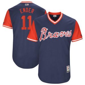 Stunning Braves #11 Ender Inciarte Navy Ender Players Weekend Authentic Stitched MLB Jersey