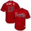Outstanding Braves #13 Ronald Acuna Jr. Red New Cool Base Stitched MLB Jersey
