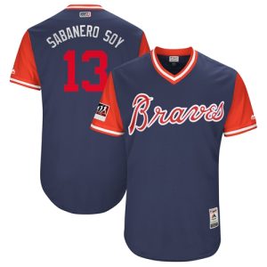 Premium Braves #13 Ronald Acuna Jr. Navy Sabanero Soy Players Weekend Authentic Stitched MLB Jersey