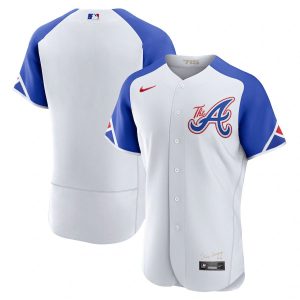 Outstanding Atlanta Braves Blank 2023 City Connect Men's Nike Authentic Jersey   White