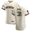 Premium Milwaukee Brewers #31 Bobby Wahl Men's Nike Cream Home 2020 Authentic Player MLB Jersey