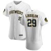 Delightful Milwaukee Brewers #29 Josh Lindblom Men's Nike White Home 2020 Authentic Player MLB Jersey