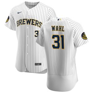 Fantastic Milwaukee Brewers #31 Bobby Wahl Men's Nike White Home 2020 Authentic Player MLB Jersey