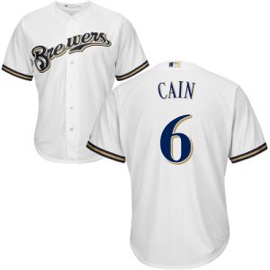 Amazing Brewers #6 Lorenzo Cain White New Cool Base Stitched MLB Jersey