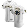 Delightful Milwaukee Brewers #46 Corey Knebel Men's Nike White Home 2020 Authentic Player MLB Jersey