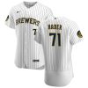 Impressive Milwaukee Brewers #71 Josh Hader Men's Nike White Home 2020 Authentic Player MLB Jersey