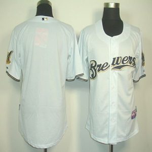 Exceptional Brewers Blank White Cool Base Stitched MLB Jersey