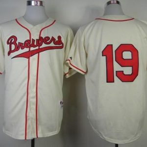 Amazing Brewers #19 Robin Yount Cream 1948 Turn Back The Clock Stitched MLB Jersey