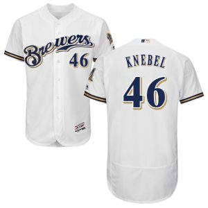 Amazing Brewers #46 Corey Knebel White Flexbase Authentic Collection Stitched MLB Jersey