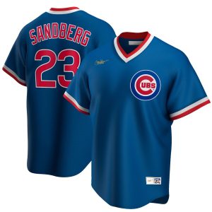 Premium Chicago Cubs #23 Ryne Sandberg Nike Road Cooperstown Collection Player MLB Jersey Royal