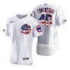 Premium Chicago Cubs #40 Willson Contreras Men's Nike White Fluttering USA Flag Limited Edition Authentic MLB Jersey