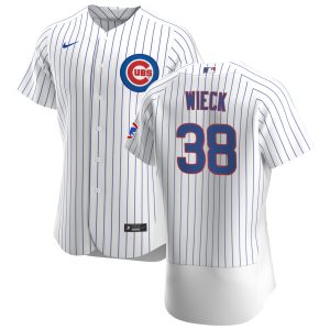 Outstanding Chicago Cubs #38 Brad Wieck Men's Nike White Home 2020 Authentic Player Jersey