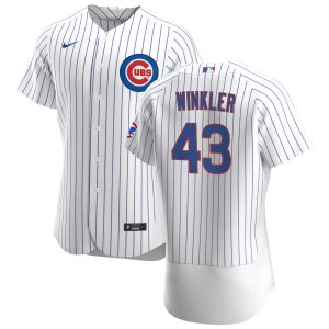 Fantastic Chicago Cubs #43 Dan Winkler Men's Nike White Home 2020 Authentic Player Jersey