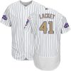 Outstanding Cubs #41 John Lackey White(Blue Strip) Flexbase Authentic 2017 Gold Program Stitched MLB Jersey