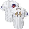 Impressive Cubs #44 Anthony Rizzo White(Blue Strip) 2017 Gold Program Cool Base Stitched MLB Jersey