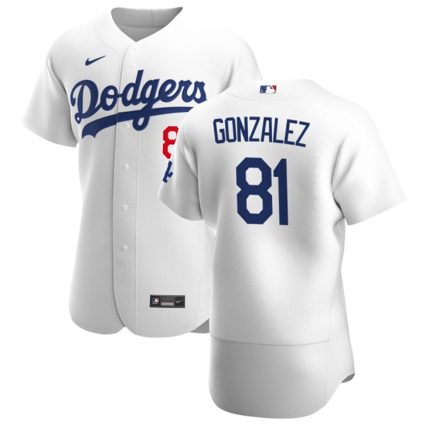Amazing Los Angeles Dodgers #81 Victor Gonzalez Men's Nike White Home 2020 Authentic Player MLB Jersey