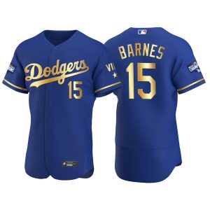 Outstanding Los Angeles Dodgers #15 Austin Barnes Men's Nike Authentic 2021 Gold Program World Series Champions MLB Jersey Royal