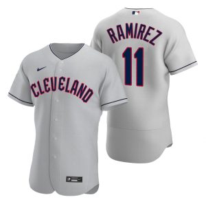 Exceptional Cleveland Guardians #11 Jose Ramirez Gray Men's Nike 2022 Authentic Road MLB Jersey