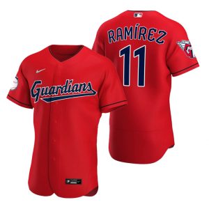Impressive Cleveland Guardians #11 Jose Ramirez Red Men's Nike 2022 Authentic Alternate MLB Jersey