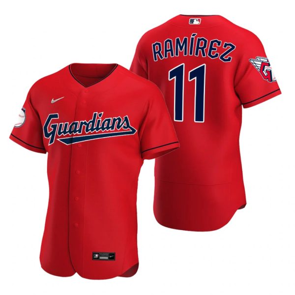 Impressive Cleveland Guardians #11 Jose Ramirez Red Men's Nike 2022 Authentic Alternate MLB Jersey