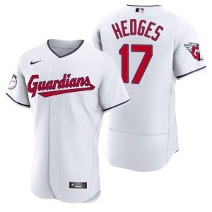 Outstanding Cleveland Guardians #17 Austin Hedges White Men's Nike 2022 Authentic Home MLB Jersey
