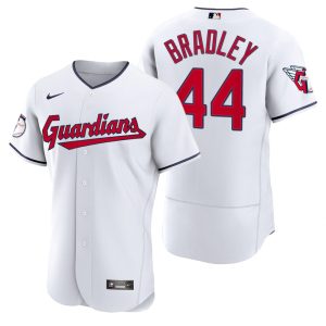 Premium Cleveland Guardians #44 Bobby Bradley White Men's Nike 2022 Authentic Home MLB Jersey