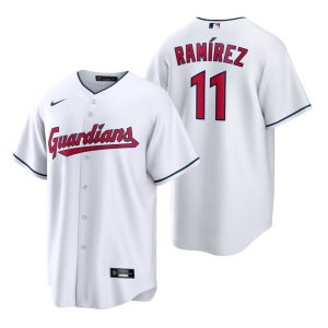 Superb Cleveland Guardians #11 Jose Ramirez White Men's Nike 2022 Replica Home MLB Jersey
