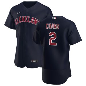 Delightful Cleveland Guardians #2 Yu Chang Men's Nike Navy Alternate 2020 Authentic Player MLB Jersey