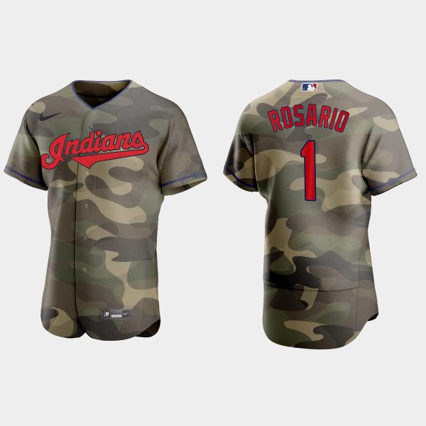 Superb Cleveland Guardians #1 Amed Rosario Men's Nike 2021 Armed Forces Day Authentic MLB Jersey Camo