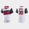 Fantastic Cleveland Guardians #30 Kyle Nelson Men's Nike White 2021 Little League Class Authentic MLB Jersey
