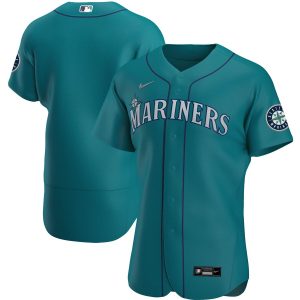 Impressive Seattle Mariners Men's Nike Aqua Alternate 2020 Authentic Official Team MLB Jersey
