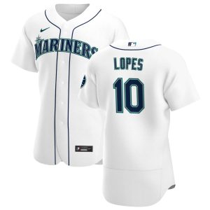 Outstanding Seattle Mariners #10 Tim Lopes Men's Nike White Home 2020 Authentic Player MLB Jersey