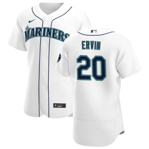 Premium Seattle Mariners #20 Phillip Ervin Men's Nike White Home 2020 Authentic Player MLB Jersey