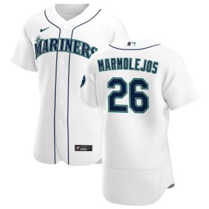 Amazing Seattle Mariners #26 Jose Marmolejos Men's Nike White Home 2020 Authentic Player MLB Jersey