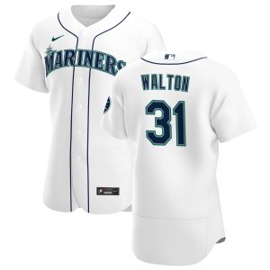 Stunning Seattle Mariners #31 Donovan Walton Men's Nike White Home 2020 Authentic Player MLB Jersey