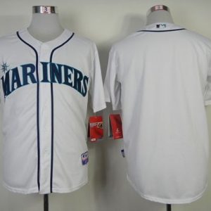 Stunning Mariners Blank White Cool Base Stitched MLB Jersey