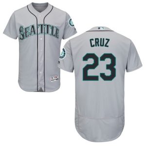 Delightful Mariners #23 Nelson Cruz Grey Flexbase Authentic Collection Stitched MLB Jersey