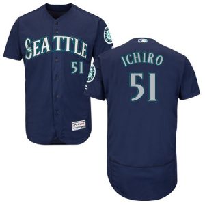 Impressive Mariners #51 Ichiro Suzuki Navy Blue Flexbase Authentic Collection Stitched MLB Jersey