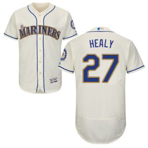 Delightful Mariners #27 Ryon Healy Cream Flexbase Authentic Collection Stitched MLB Jersey