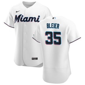 Amazing Miami Marlins #35 Richard Bleier Men's Nike White Home 2020 Authentic Player MLB Jersey