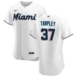 Fantastic Miami Marlins #37 Stephen Tarpley Men's Nike White Home 2020 Authentic Player MLB Jersey